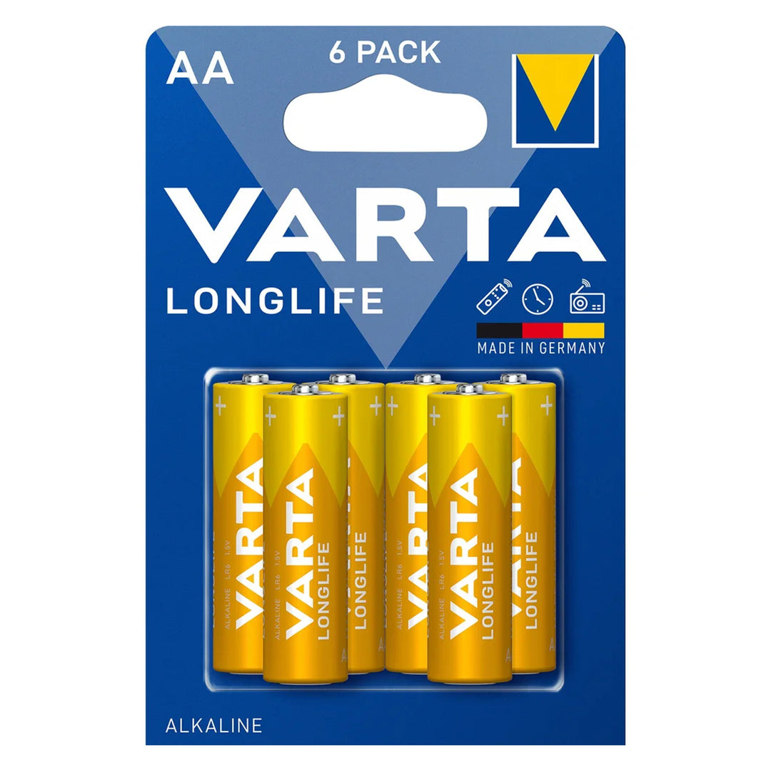 6x Varta R-06 R06 AA 1,5V Alkaline Longlife Batterie