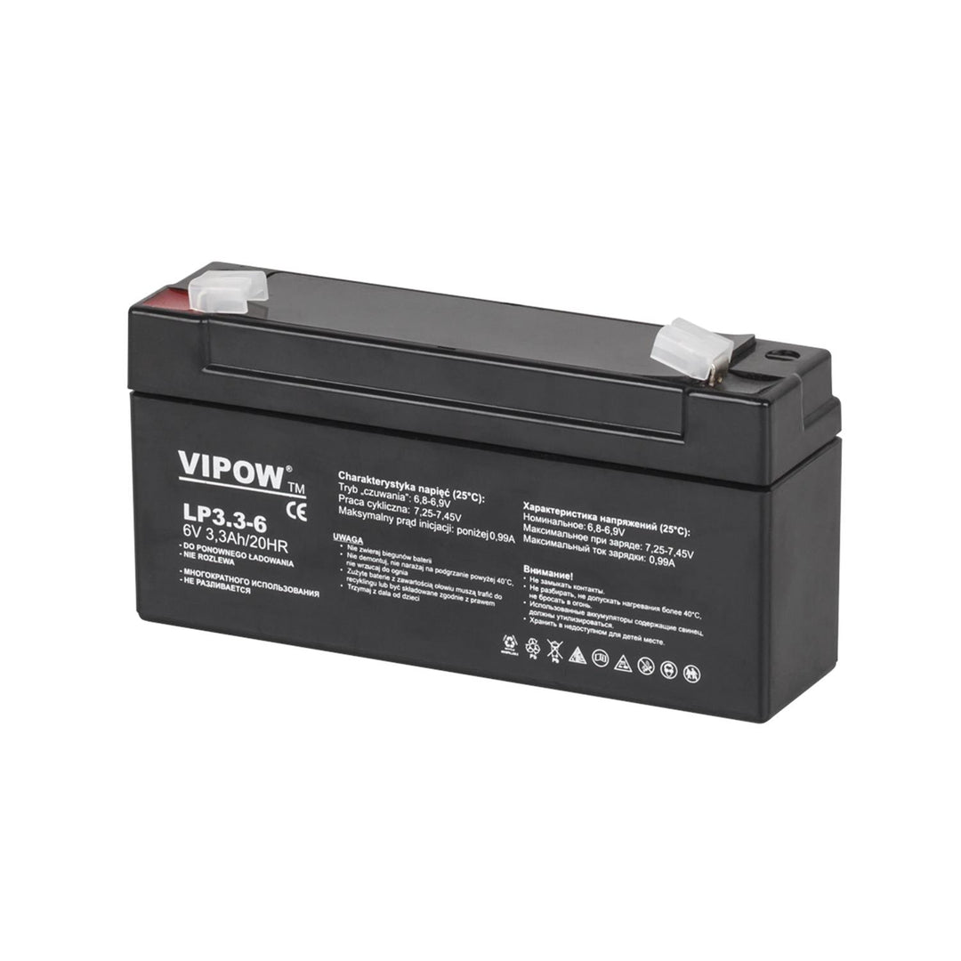 Vipow Gel-Batterie, wartungsfrei, lange Lebensdauer, 6V 3.3Ah, BAT0205