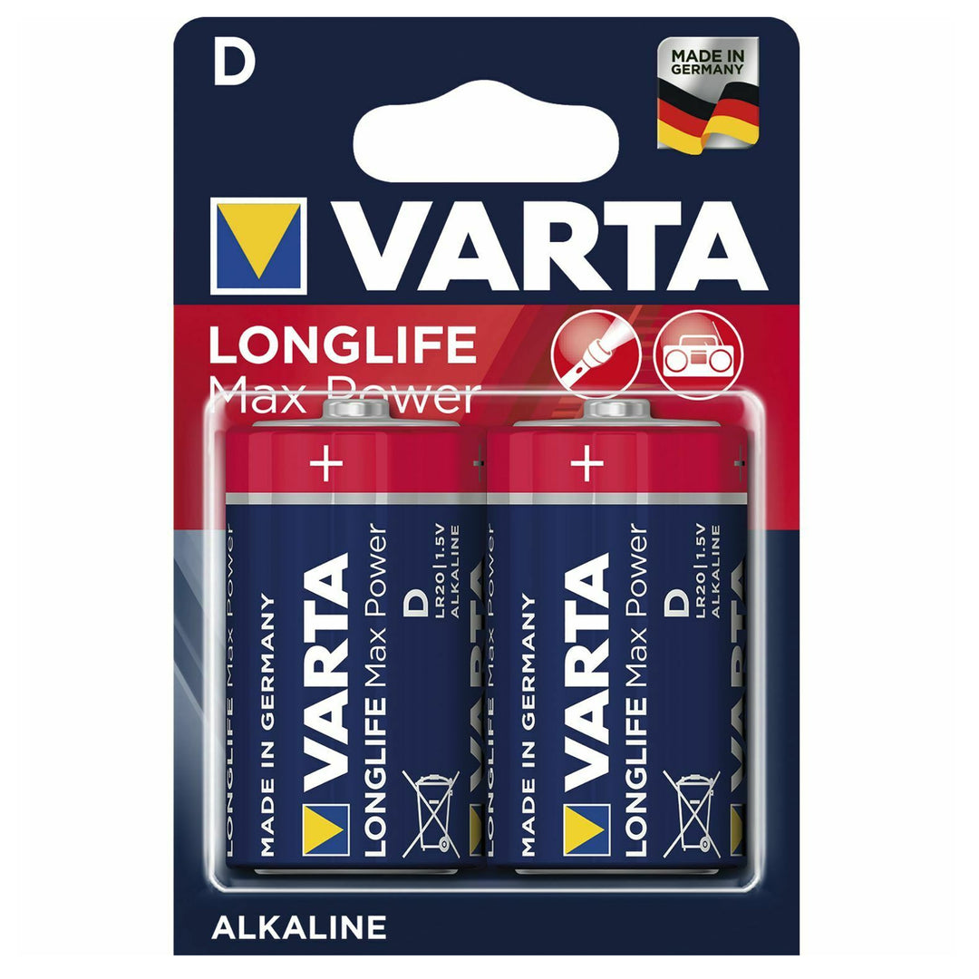 2x Varta Longlife Max Power R20 Alkaline Batterien