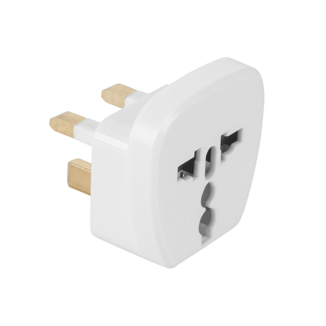 Netzadapter UK-Stecker Universalsteckdose Erdung weiß