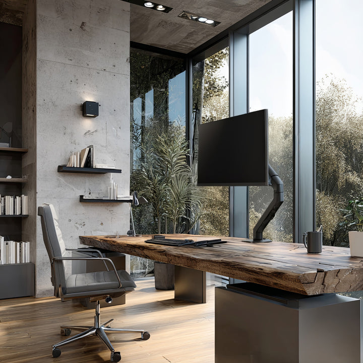 1-Fach Monitorhalterung mit Gasfeder 17"-27"Tischhalterung Monitorarm Schwenkbar Neigbar Drehbar VESA 75x75 100x100 2-7kg