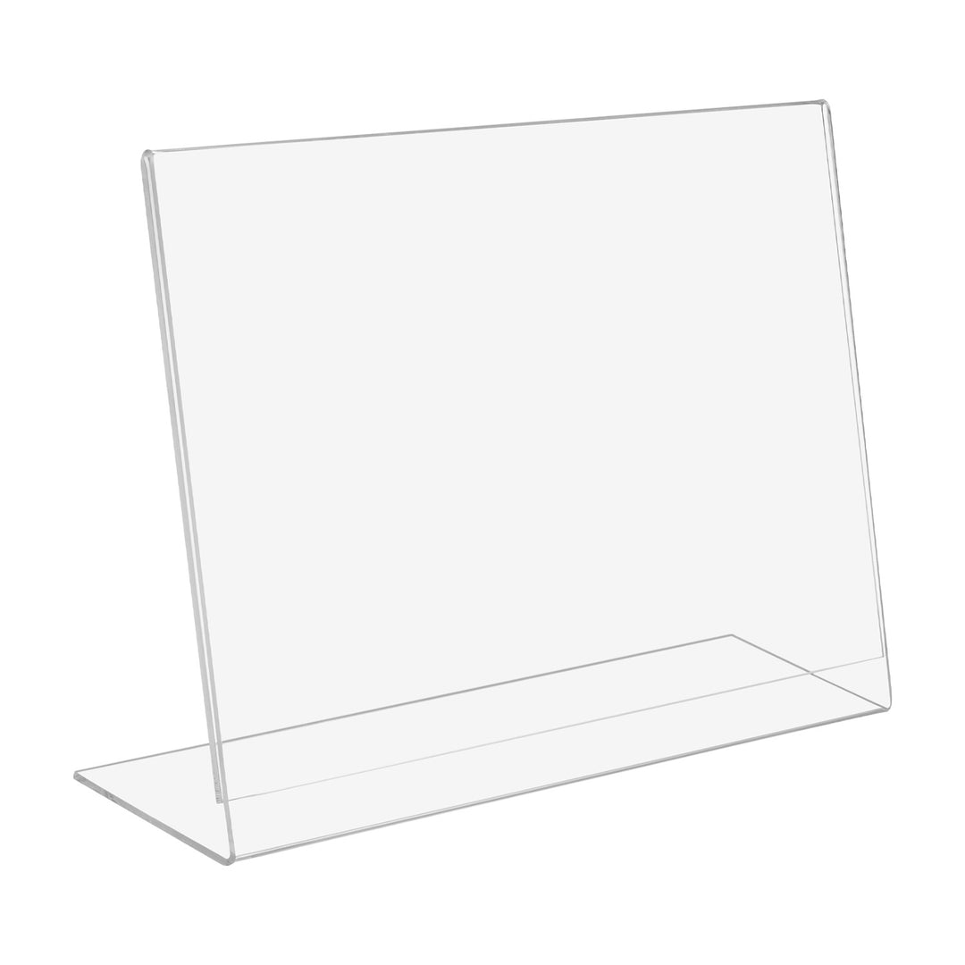 Regalständer A5 für Beschreibungen, Prospekte, Speisekarten, Typ L, horizontal, transparent