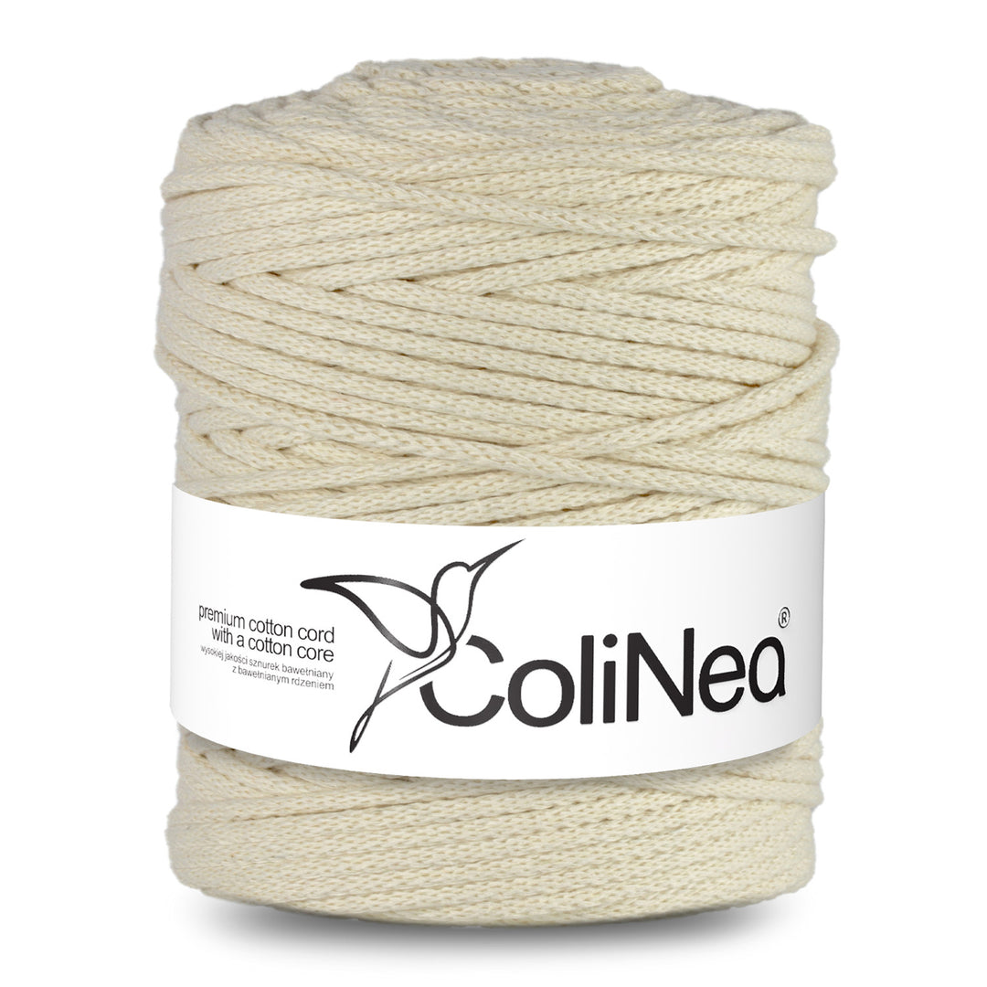 ColiNea, Baumwollkordel mit Baumwollkern, geflochten, 5mm, 200m, elfenbein