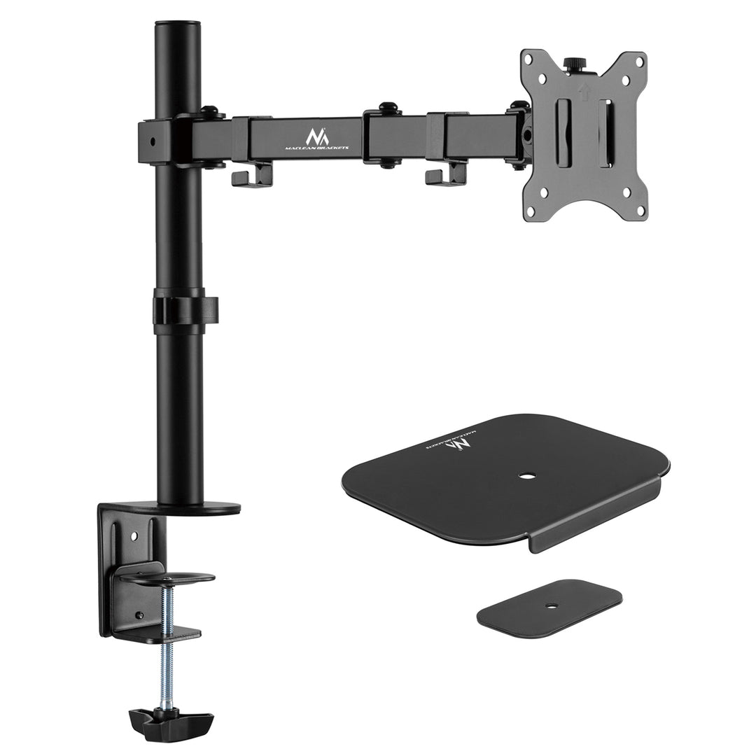 Maclean Tischhalterung für LCD-Monitor, Doppelarm, VESA 75x75 und 100x100, 17-32", 8kg, MC-883 + MC-929