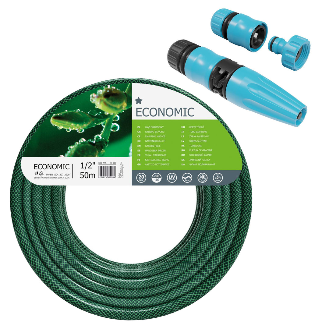Cellfast Economic 1/2" Gartenschlauch 50m + Rasensprenger Set