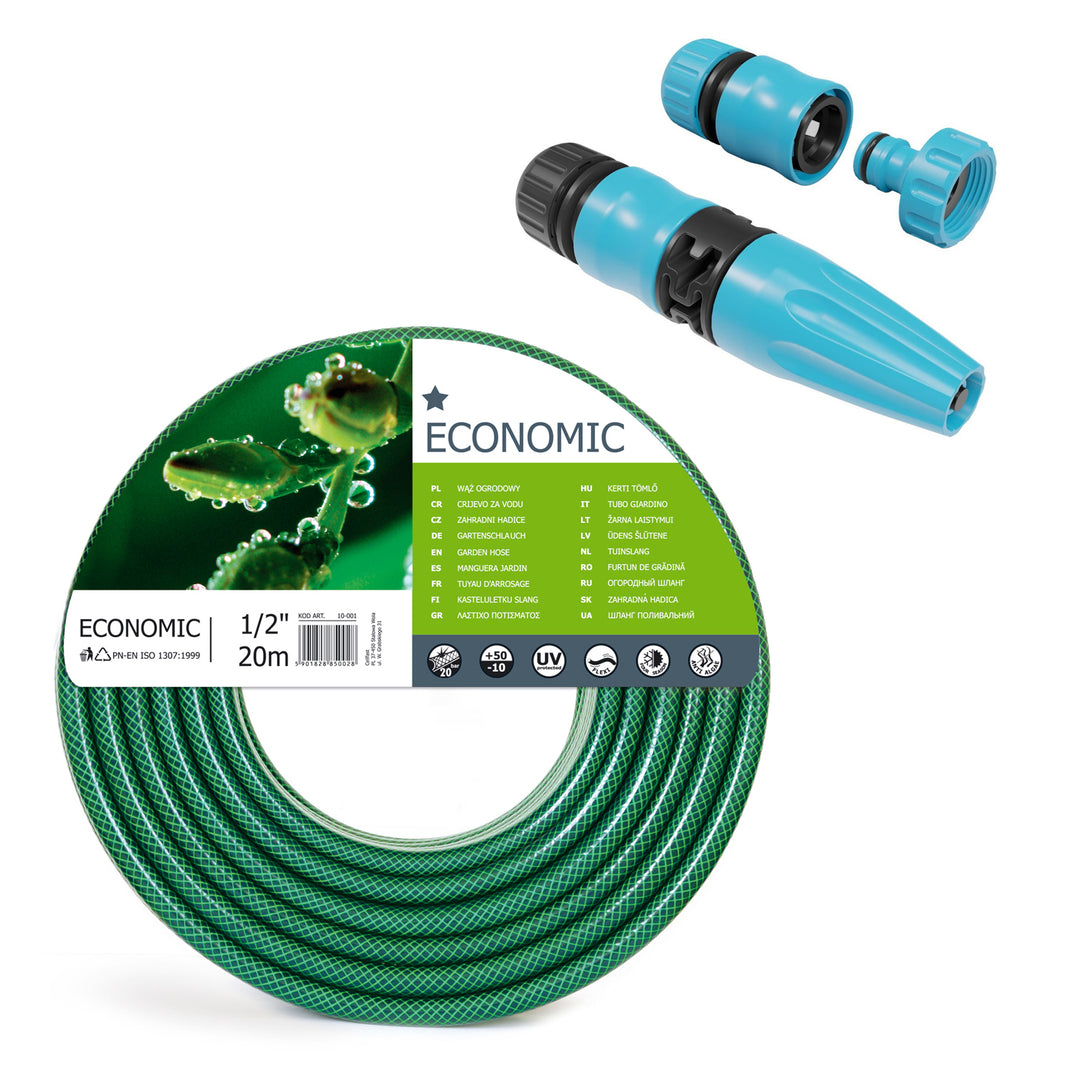 Cellfast Economic 1/2" Gartenschlauch 20m + Rasensprenger Set