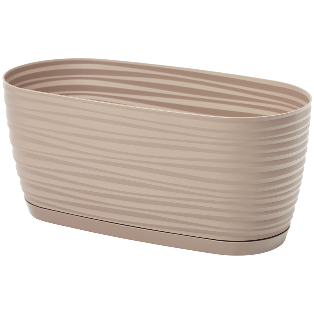 Sahara Petit 31 Blumentopf mit Ständer Grau-Beige Kunststoff 31,5cm 4,2l