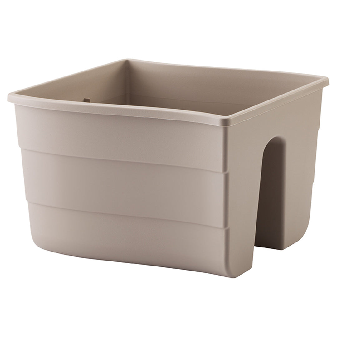 Form-Kunststoff-Blumentopf, Brüstung, 30cm, PP, grau-beige, Wave 30