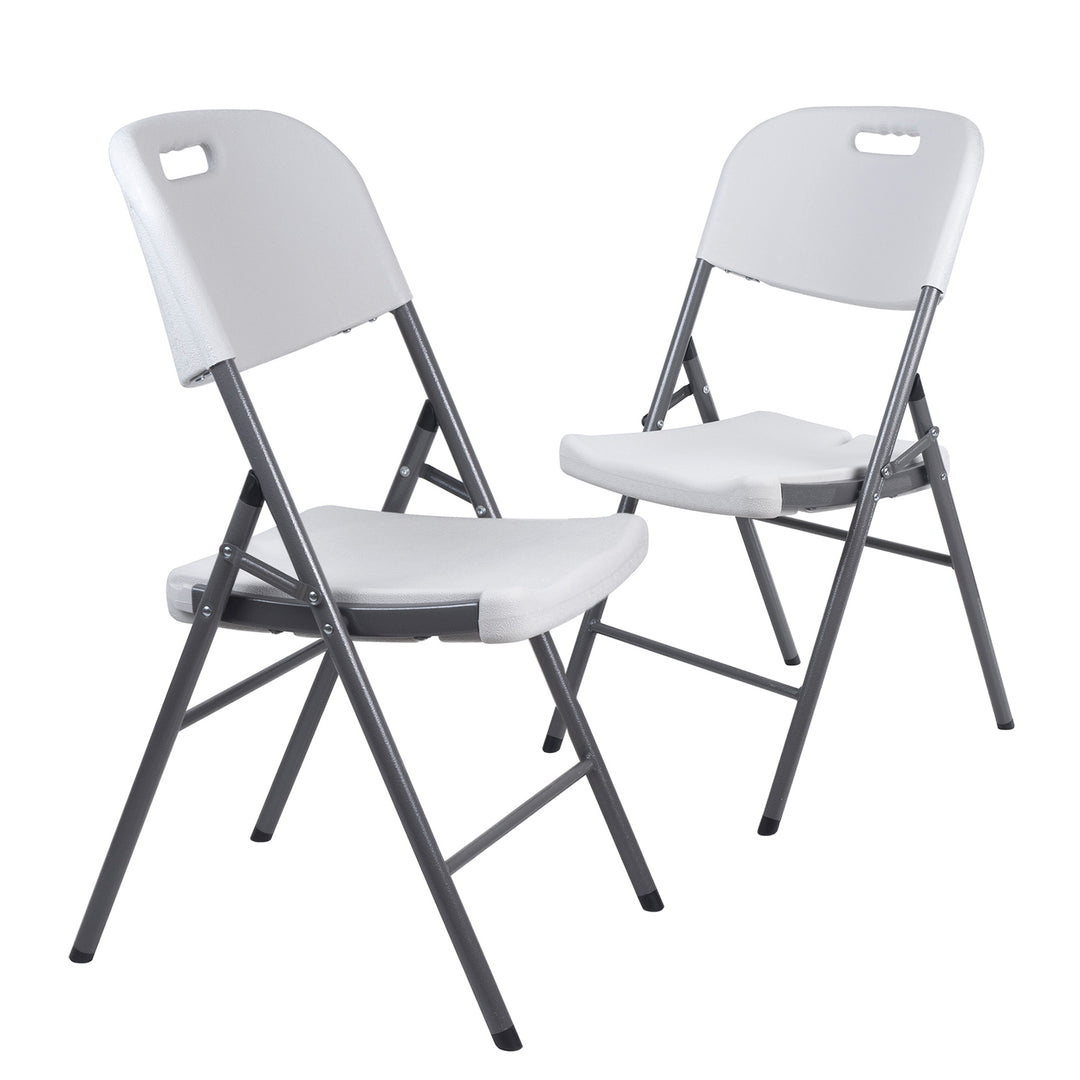 2x GreenBlue Klappstuhl für Catering/Garten/Bankett/Empfang, max. 250kg, weiß, stabil, 88x50x45cm, GB375