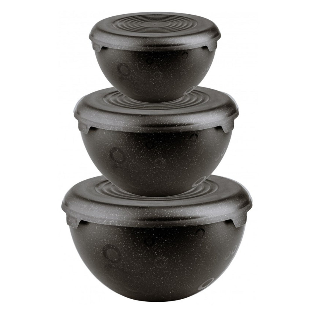 Praktisches Schüssel-Set, Kunststoff, 1,5l 3l 6l, schwarz, 10031298