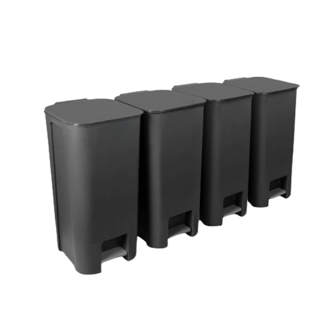 Recycling-Set 4 x Treteimer 40 L Dunkles Graphit Practic 10106593