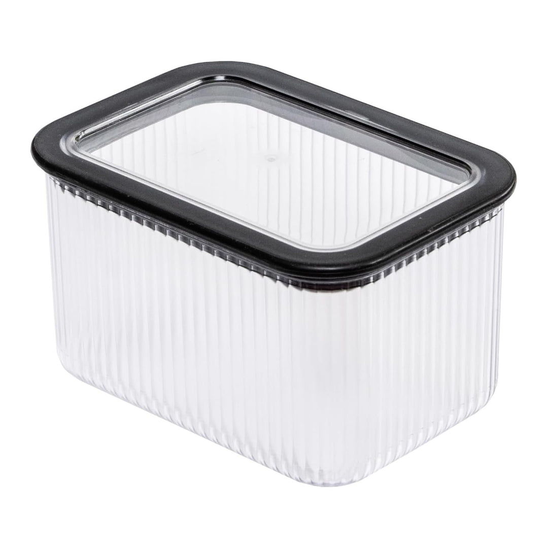 Branq Küchenbehälter, für Lebensmittel, 1 l, transparent mit schwarzer Dichtung, Neroli