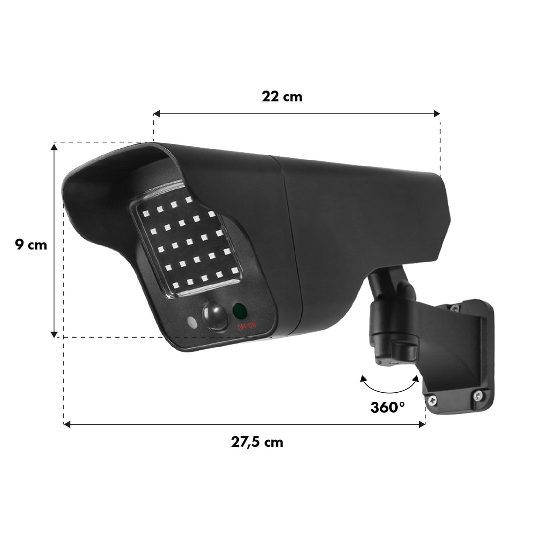 Solar Kamera-Attrappe, blinkende LED, Bewegungsmelder, LED-Beleuchtung, kostenloser Aufkleber, SOL1803S, 4 Stück