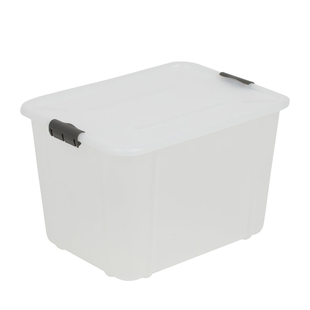 BranQ Velur 30L Aufbewahrungsbox mit Deckel transparent