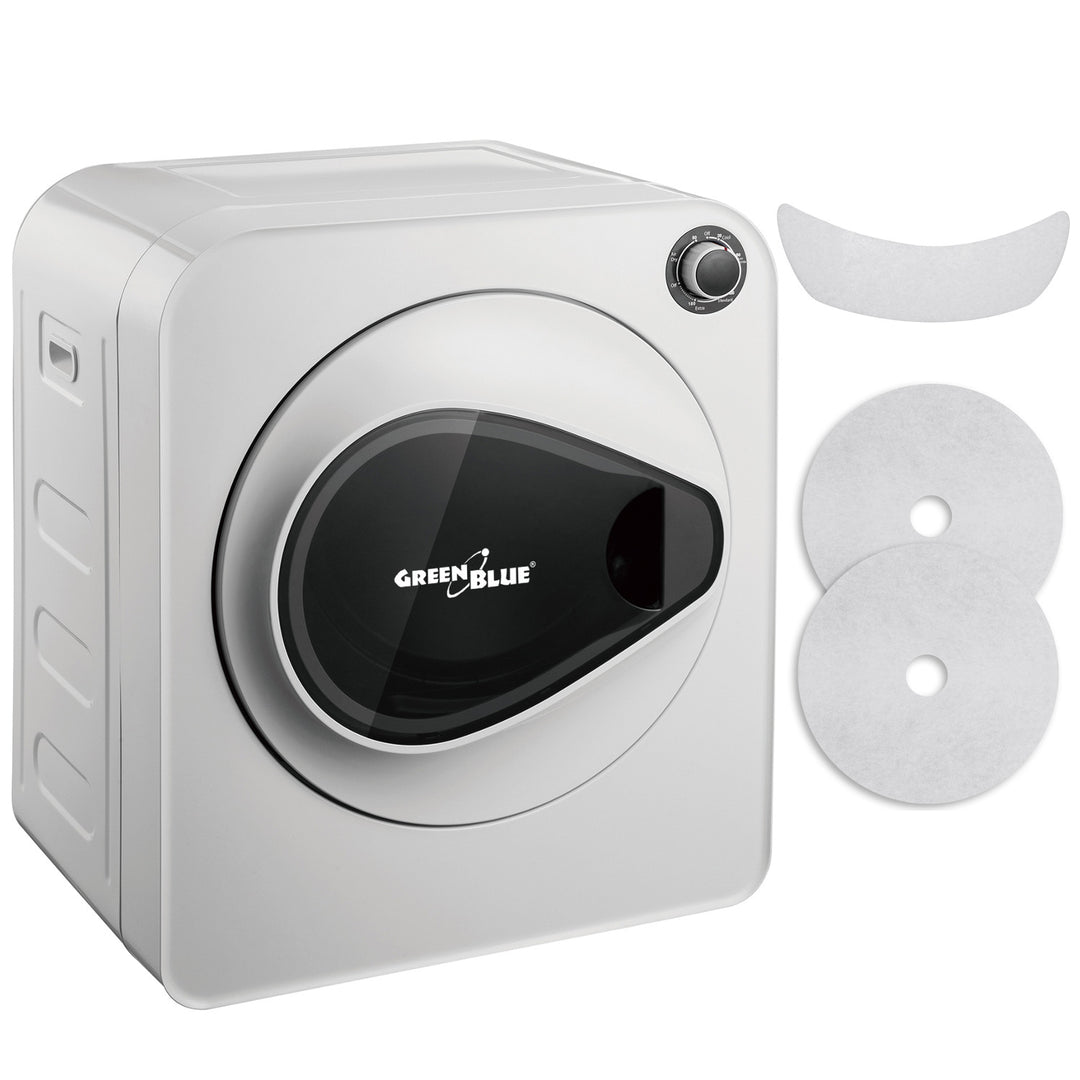 GreenBlue elektrischer Wäschetrockner, 3kg Beladung, GB405 + GreenBlue Wäschetrockner-Filterset GB483 , 1x Eingang, 2x Ausgang, (passend für GB405, GB410, GB415)