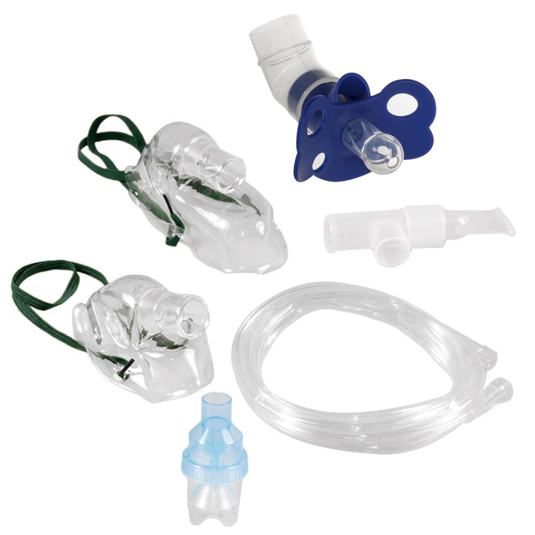 Promedix PR-850 nhalationszubehör-Kit Komplettset mit Schnuller, Kindermaske, Erwachsenenmaske, Vernebler, Mundstück und Luftschlauch