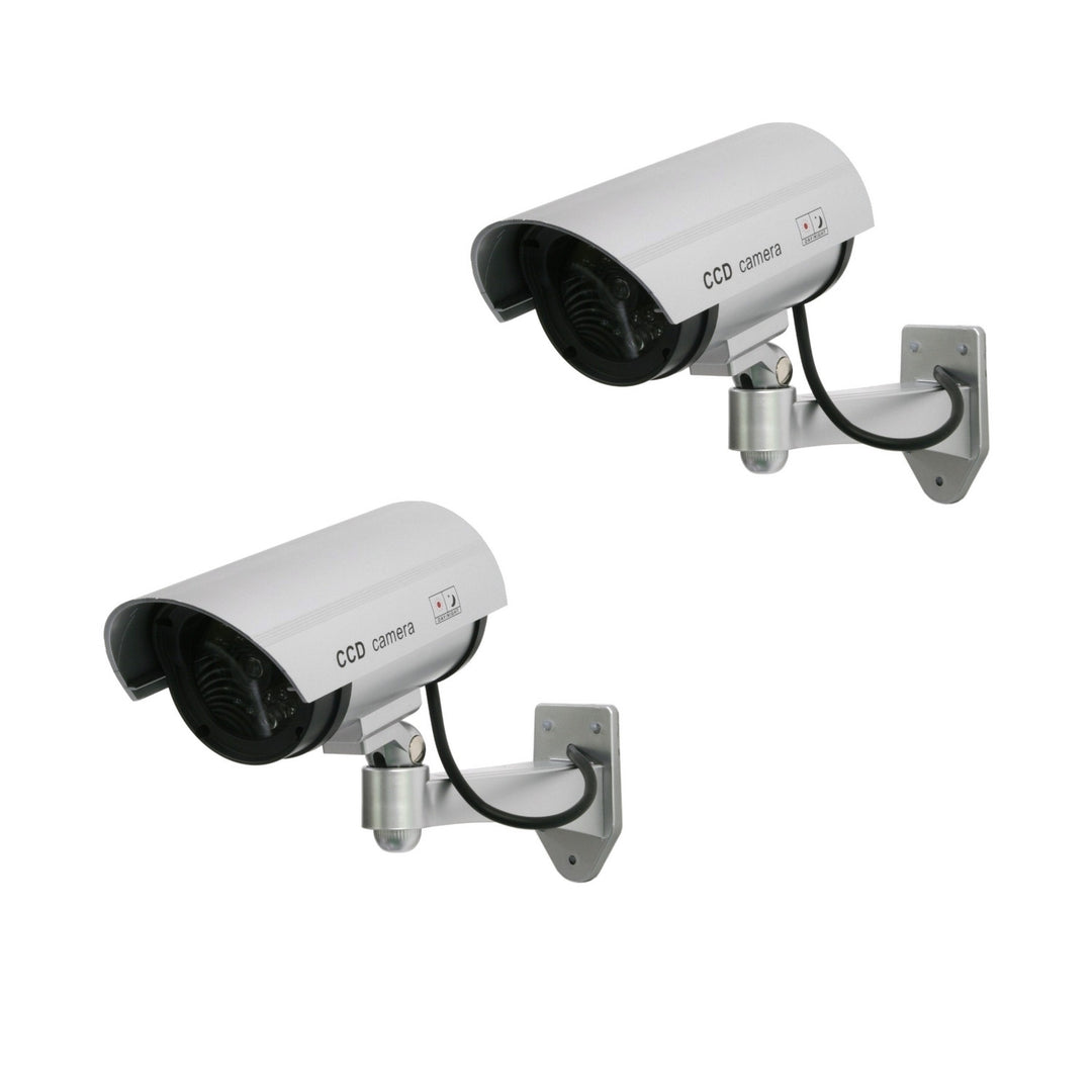 Kamera-Attrappe mit blinkender LED IR1100 S IR outdoor, silber, 2 Stück