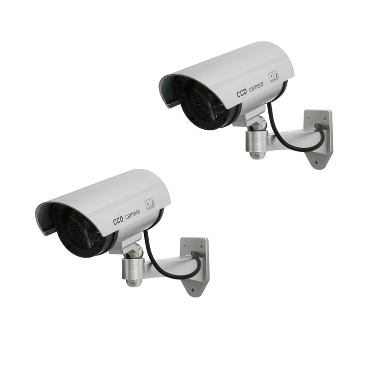 Kamera-Attrappe mit blinkender LED IR1100 S IR outdoor, silber, 2 Stück