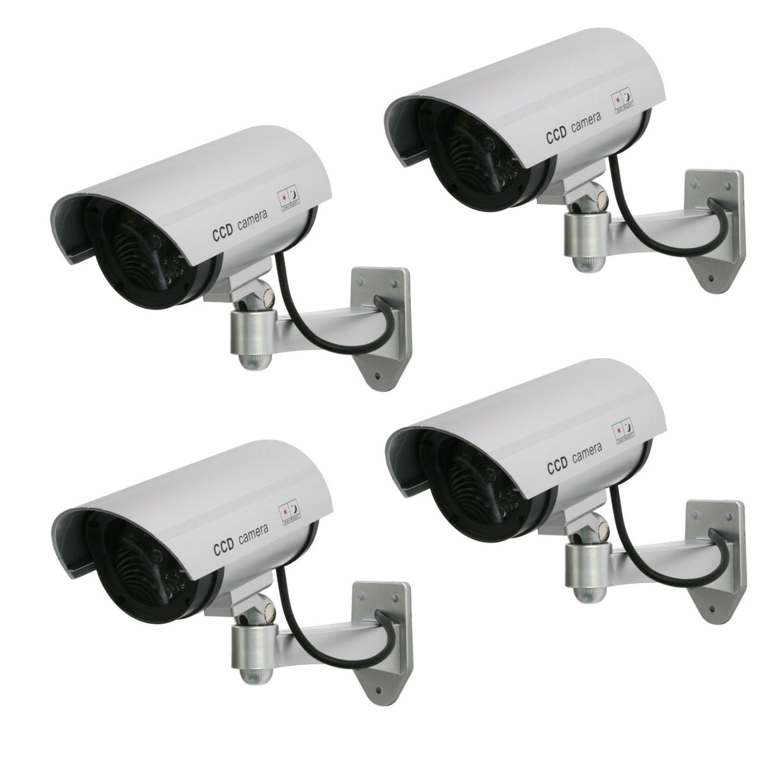 Kamera-Attrappe mit blinkender LED IR1100 S IR outdoor, silber, 4 Stück
