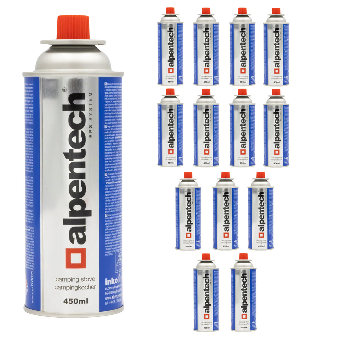 Alpentech 450ml Gaskartusche, EN417-konform, Isobutan, EPS-System, IK301, 14 Stück