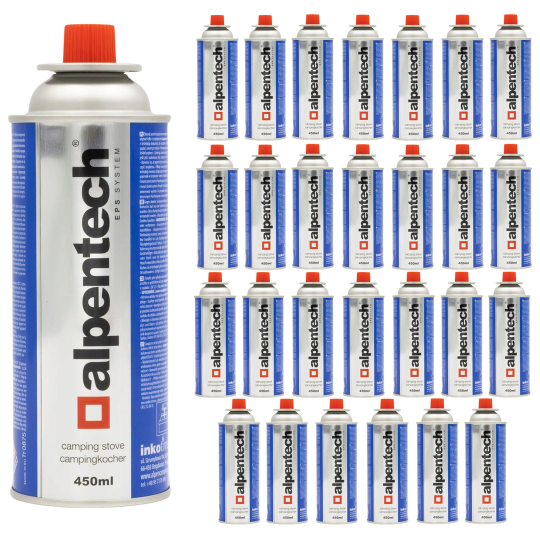 Alpentech 450ml Gaskartusche, EN417-konform, Isobutan, EPS-System, IK301, 28 Stück