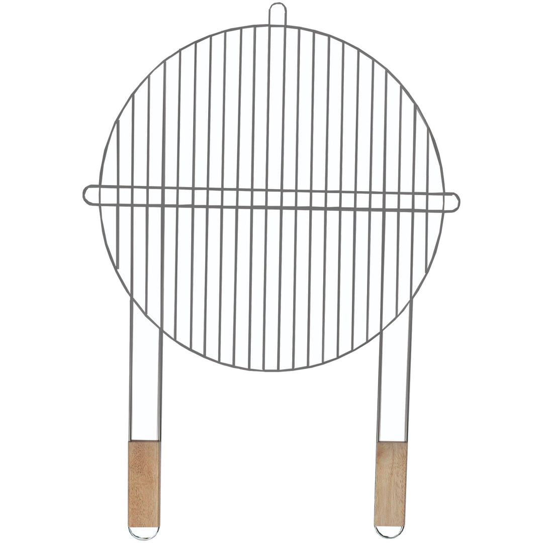 Master Grill & Party runder Grillrost, Stahl verchromt, Holzgriffe, 51cm, MG257