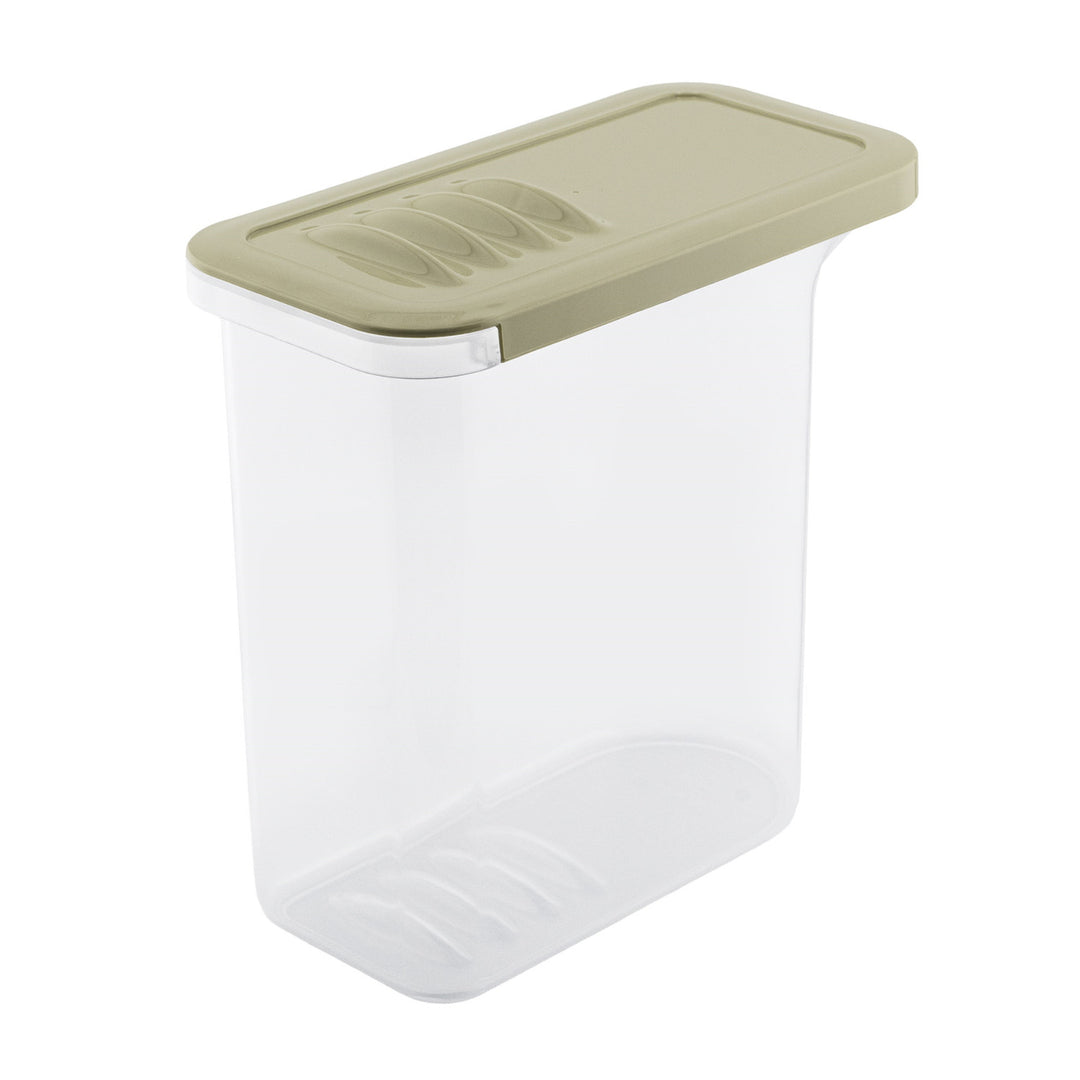 BranQ Lebensmittelbehälter, 1,5l, transparent, olivgrüner Deckel, Shark