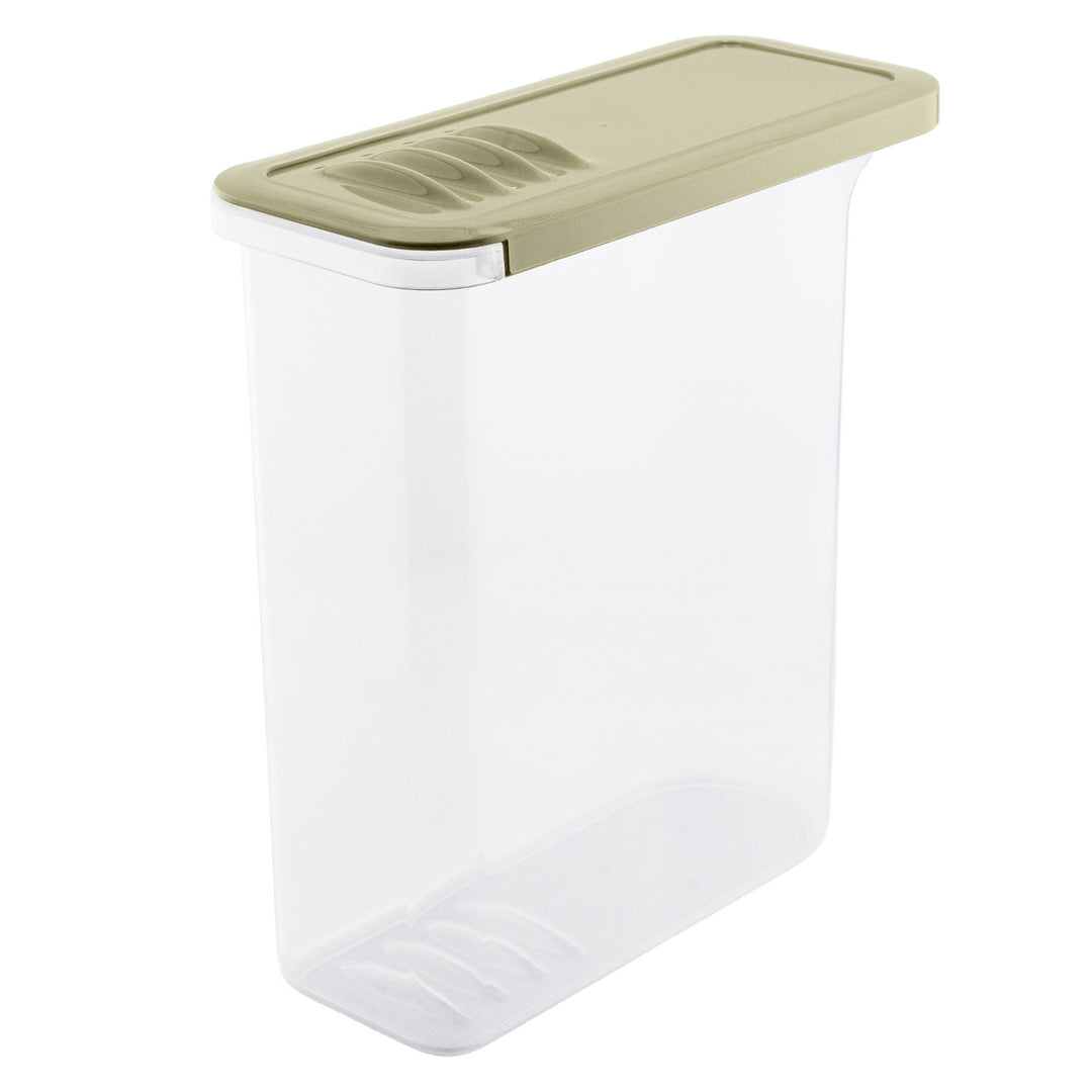 BranQ Lebensmittelbehälter, 2,5l, transparent, olivgrüner Deckel, Shark