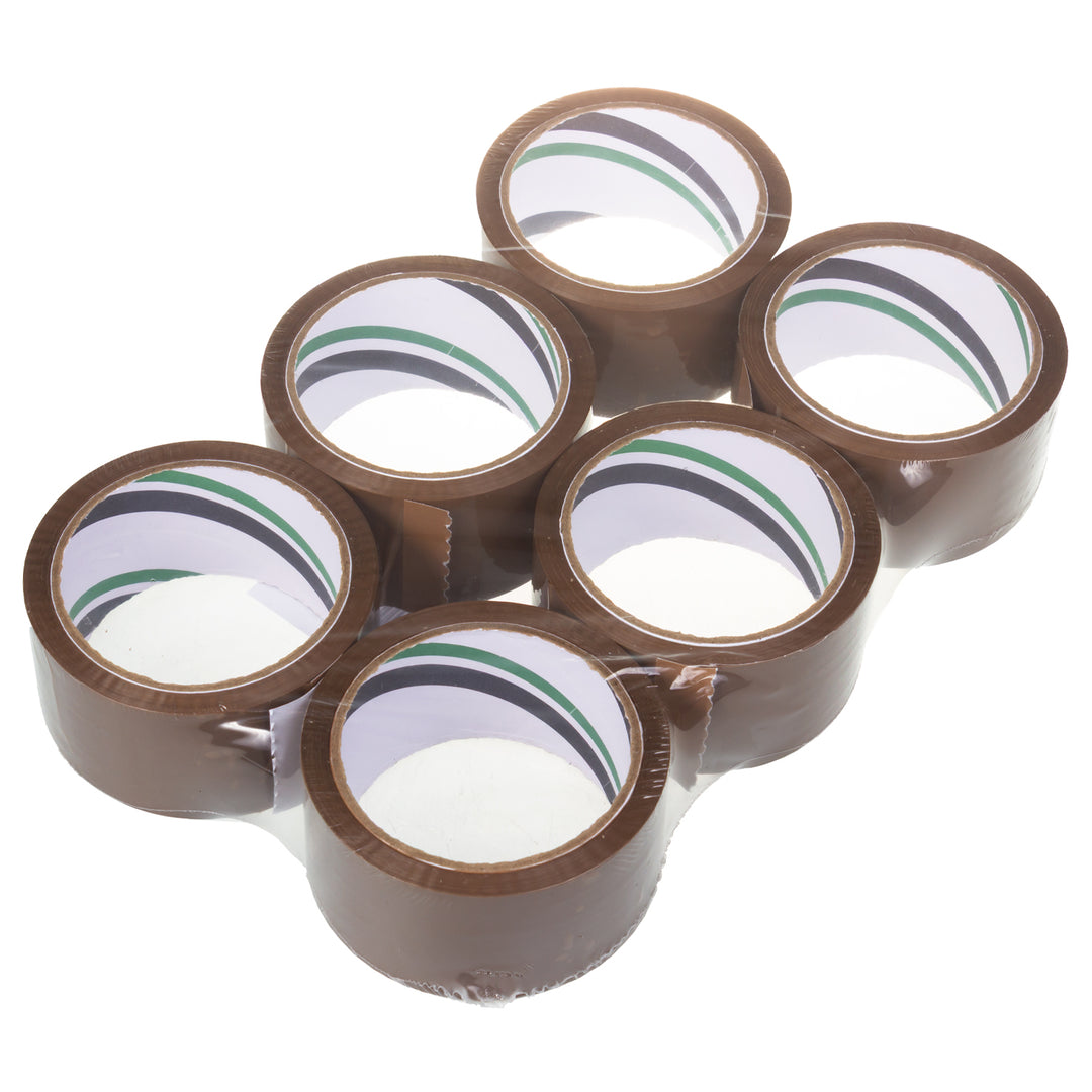 Selbstklebendes braunes Acryl-Verpackungsband 54m 48mm - 6 Stück