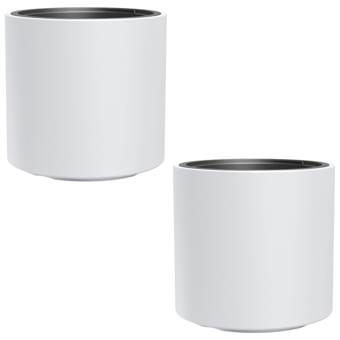 HEOS frostsicherer Blumentopf, weiß, mit Einsatz, Inhalt 31L, matt, DBHER470, 2 Stück