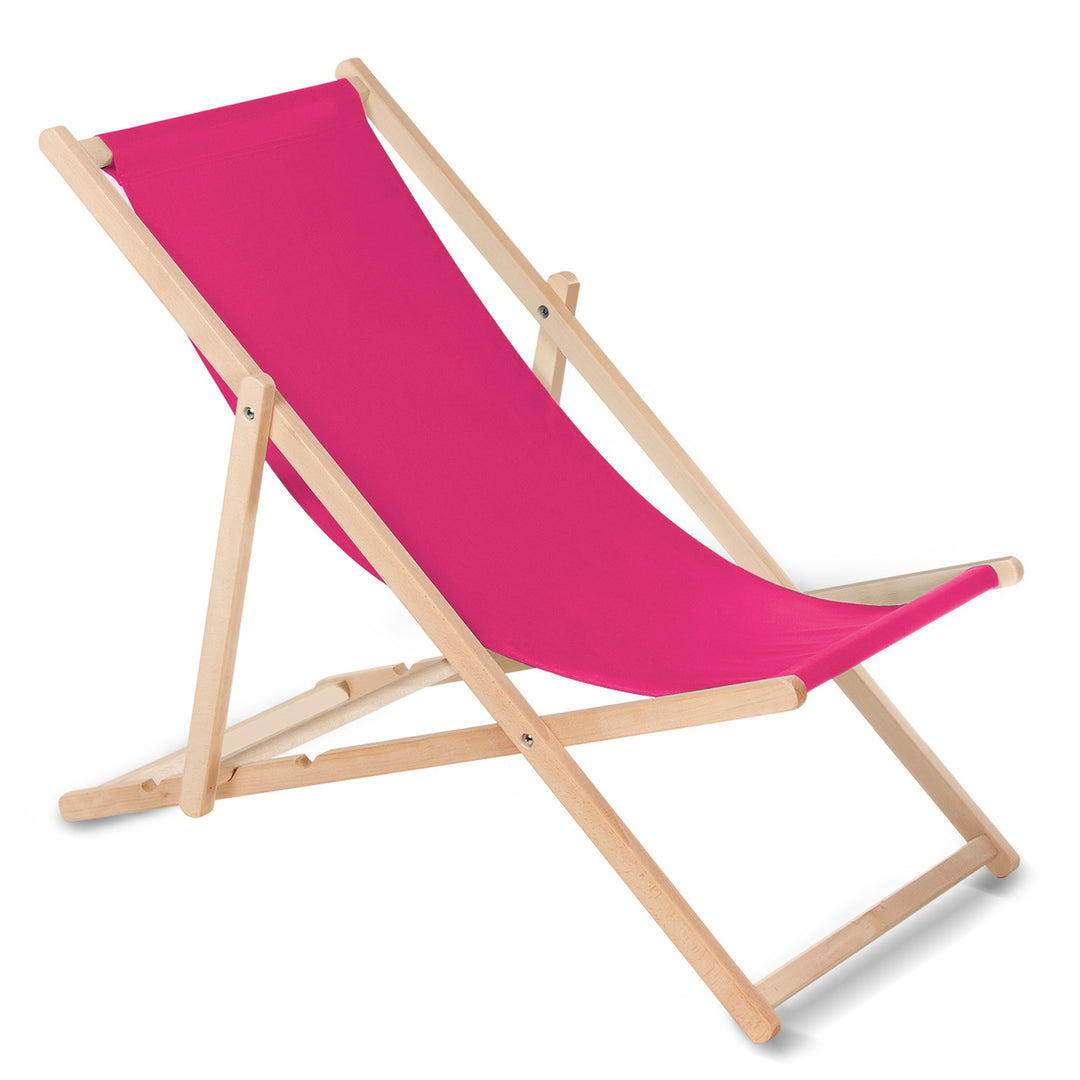 Liegestuhl aus Buchenholz Rosa