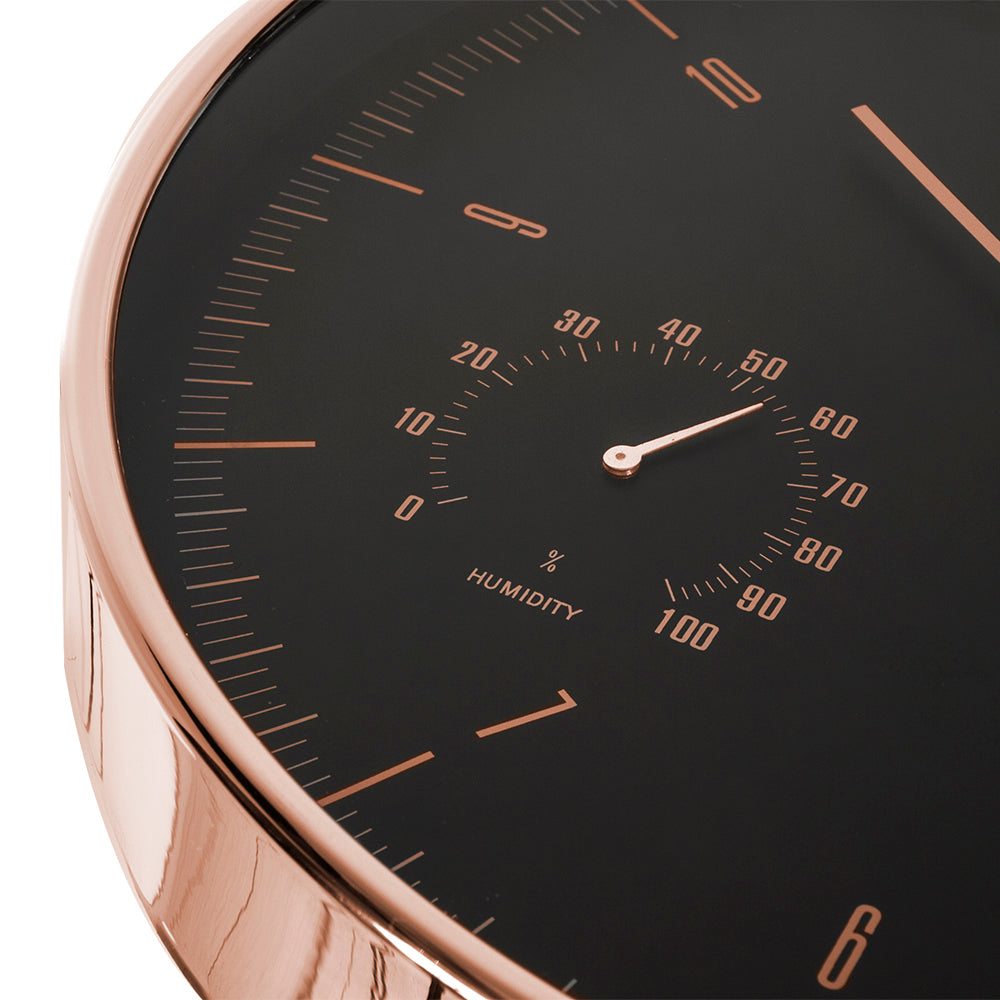 Wanduhr mit Thermometer und Hygrometer Termometer Messbereich: -40°C ~ +60°C