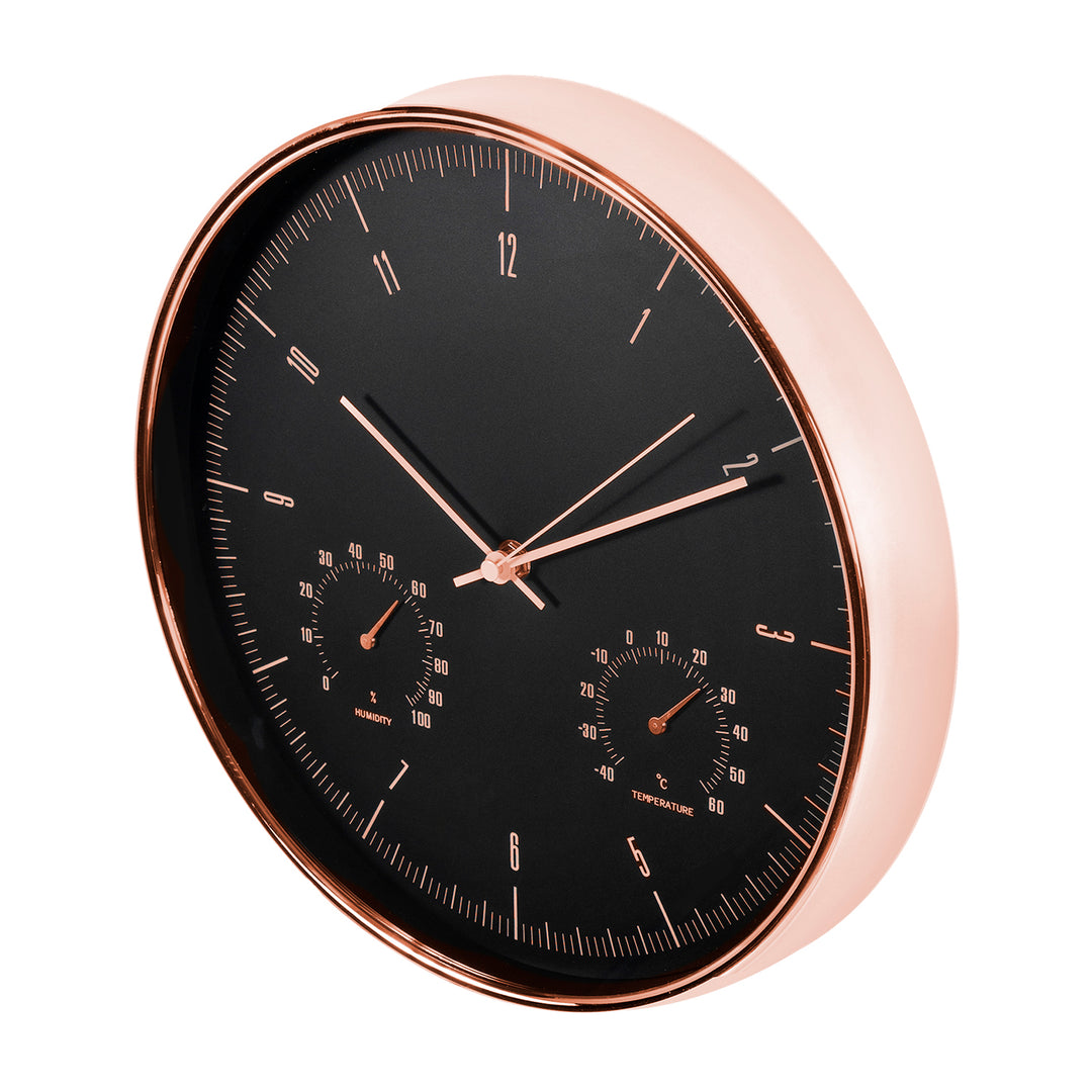 Wanduhr mit Thermometer und Hygrometer Termometer Messbereich: -40°C ~ +60°C