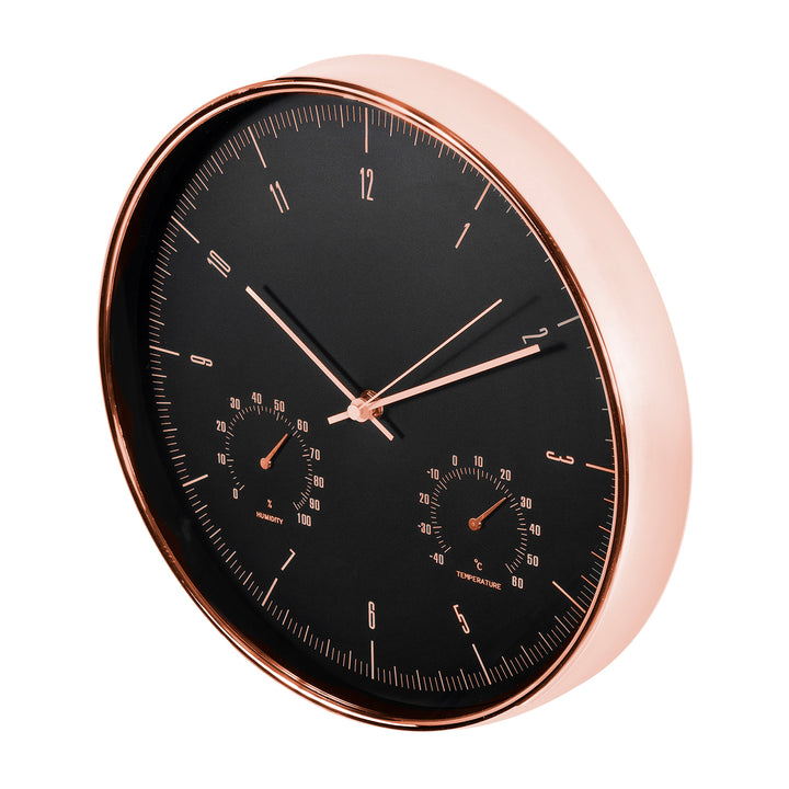 Wanduhr mit Thermometer und Hygrometer Termometer Messbereich: -40°C ~ +60°C