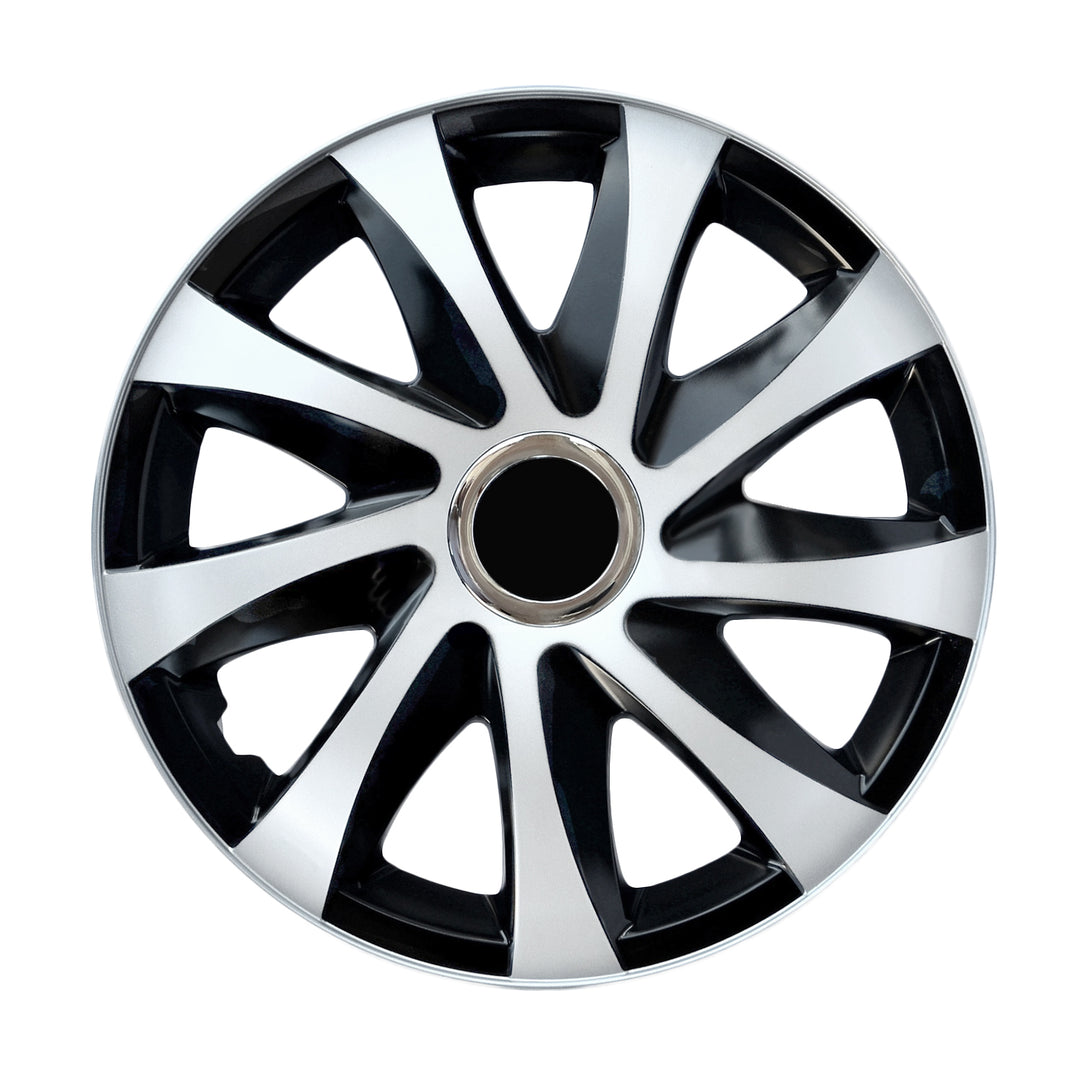 Drift Extra 4er Set Premium Radkappen Radzierblenden Radblenden Auto KFZ 14" schwarz-weiß