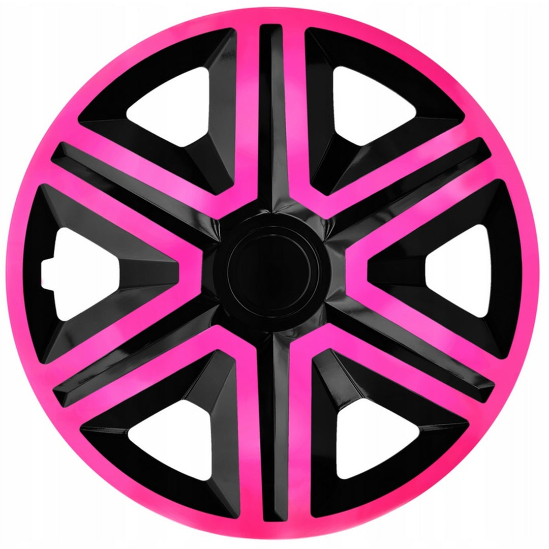 NRM Action Radzierblenden 4 Stück Radkappen Radblenden Satz Auto KFZ 15 Zoll Pink-schwarz