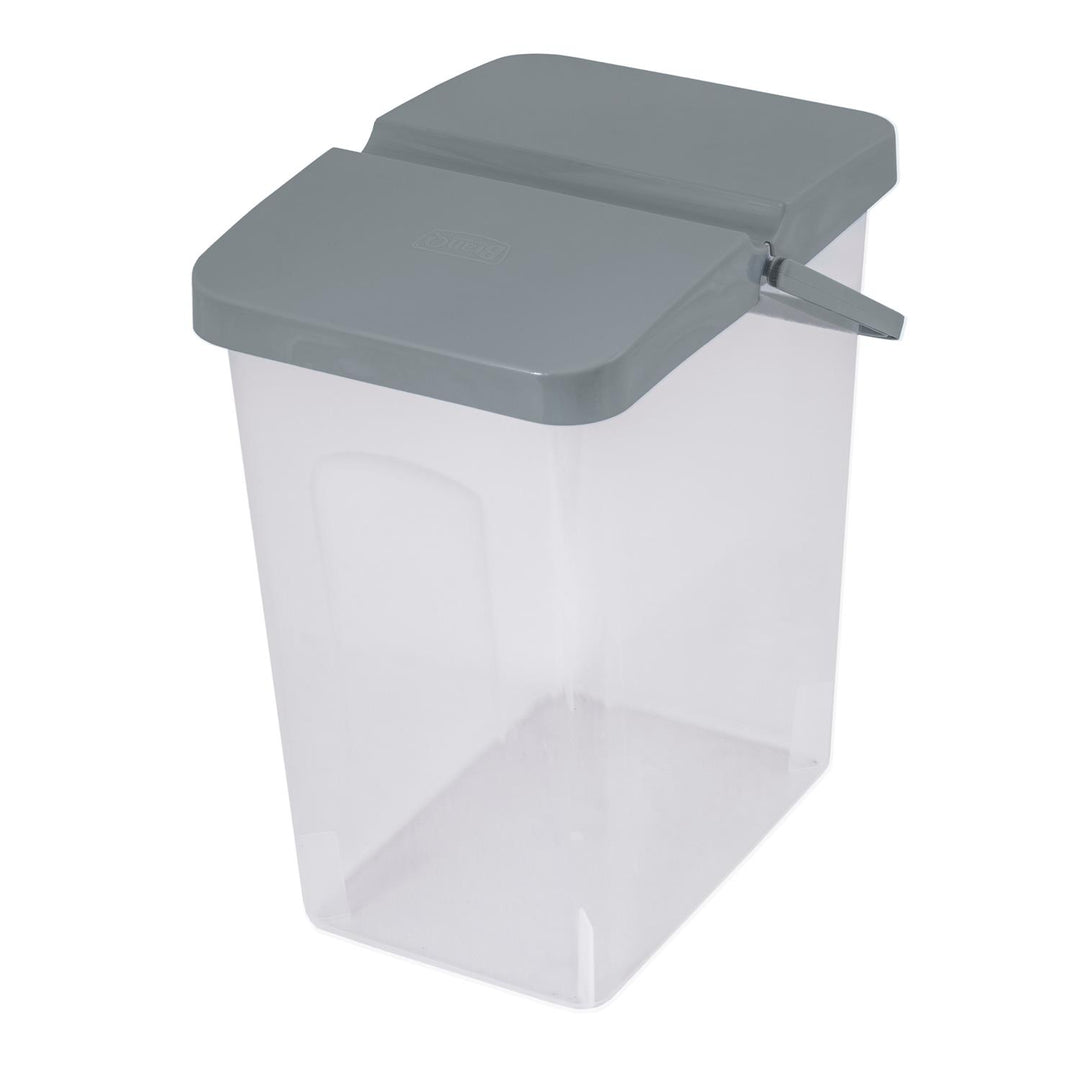 10 L Behälter Waschpulver Futterbehalter Unibox mit Deckel blau Aufbewahrungsbox Bad Küche Kunststoff Grau