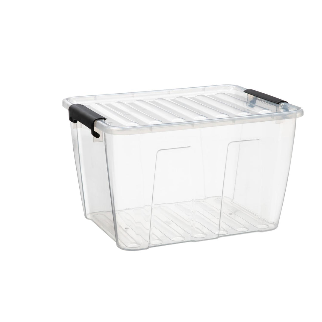 Aufbewahrungsbox mit Deckel Klickverschluss Aufbewahrungsbehälter Stapelbar Transparent 15L