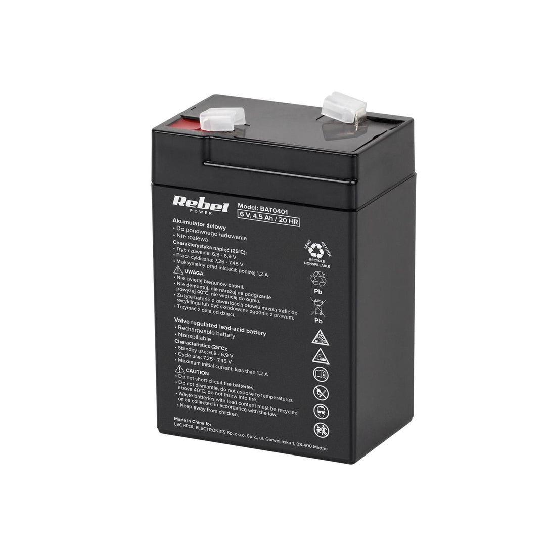 Gel-Batterie Rebel 6V 4.5Ah Absorbent Glass Mat