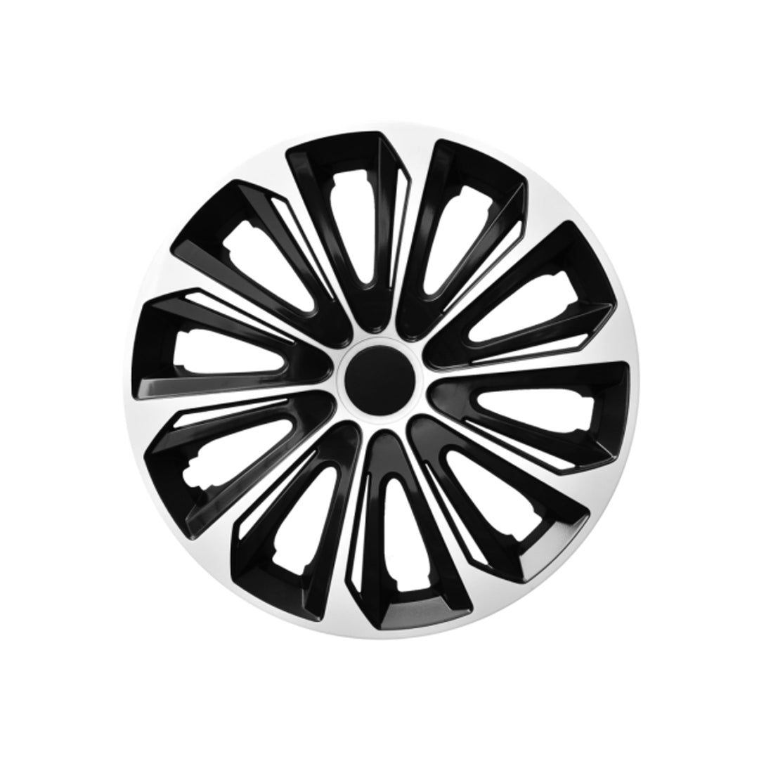 15" Zoll Radzierblenden 4 x Universal Radkappen 4er Set Schwarz/Weiß