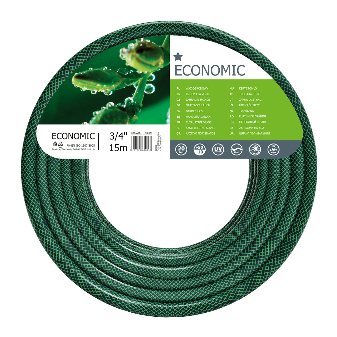 Flexibler Gartenschlauch 3-lagiger Wasserschlauch 3/4" 15m UV-Strahlen- und Algenablagerungbeständig