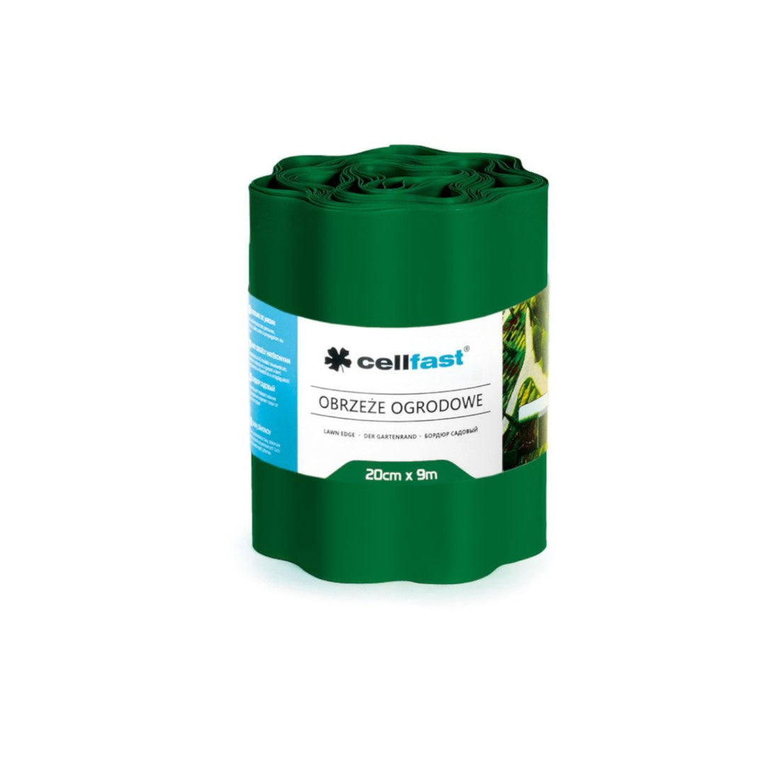 20 cm x 9 m welliger Gartenrand Cellfast dunkelgrün