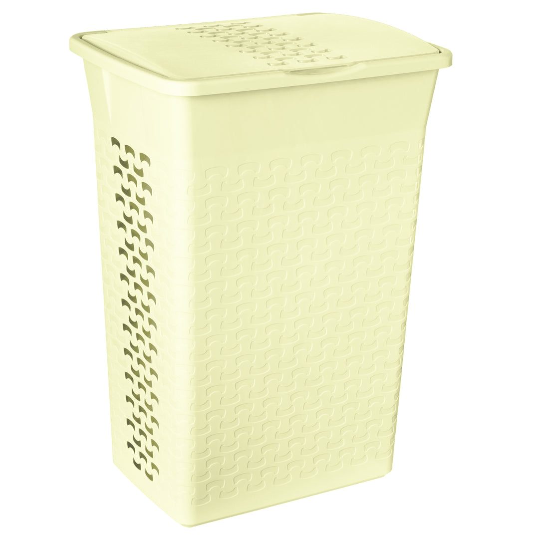 Rechteckiger Wäschekorb BranQ Cotton 55L - Antik-Weiß