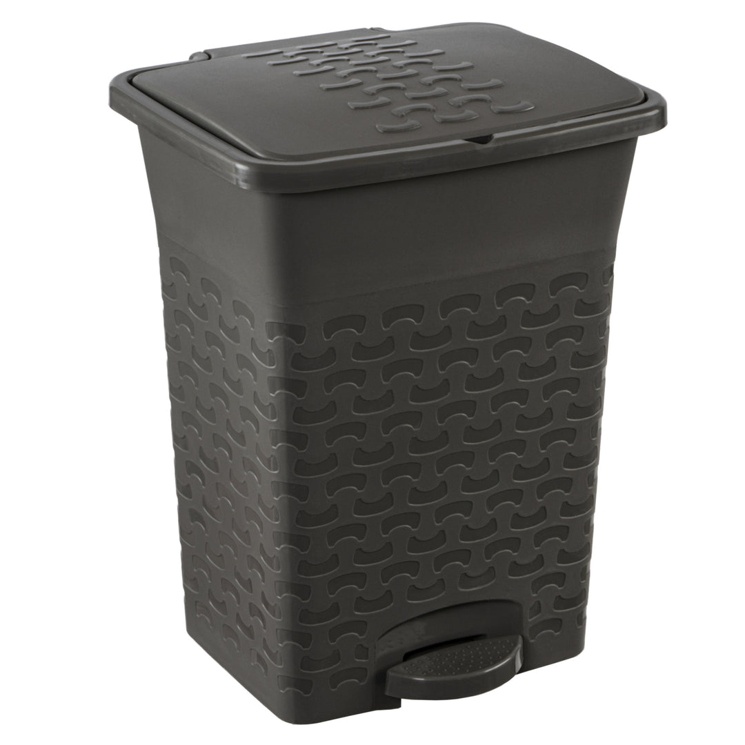 Rechteckiger Korb mit Pedal 10L BranQ Cotton - graue Melange