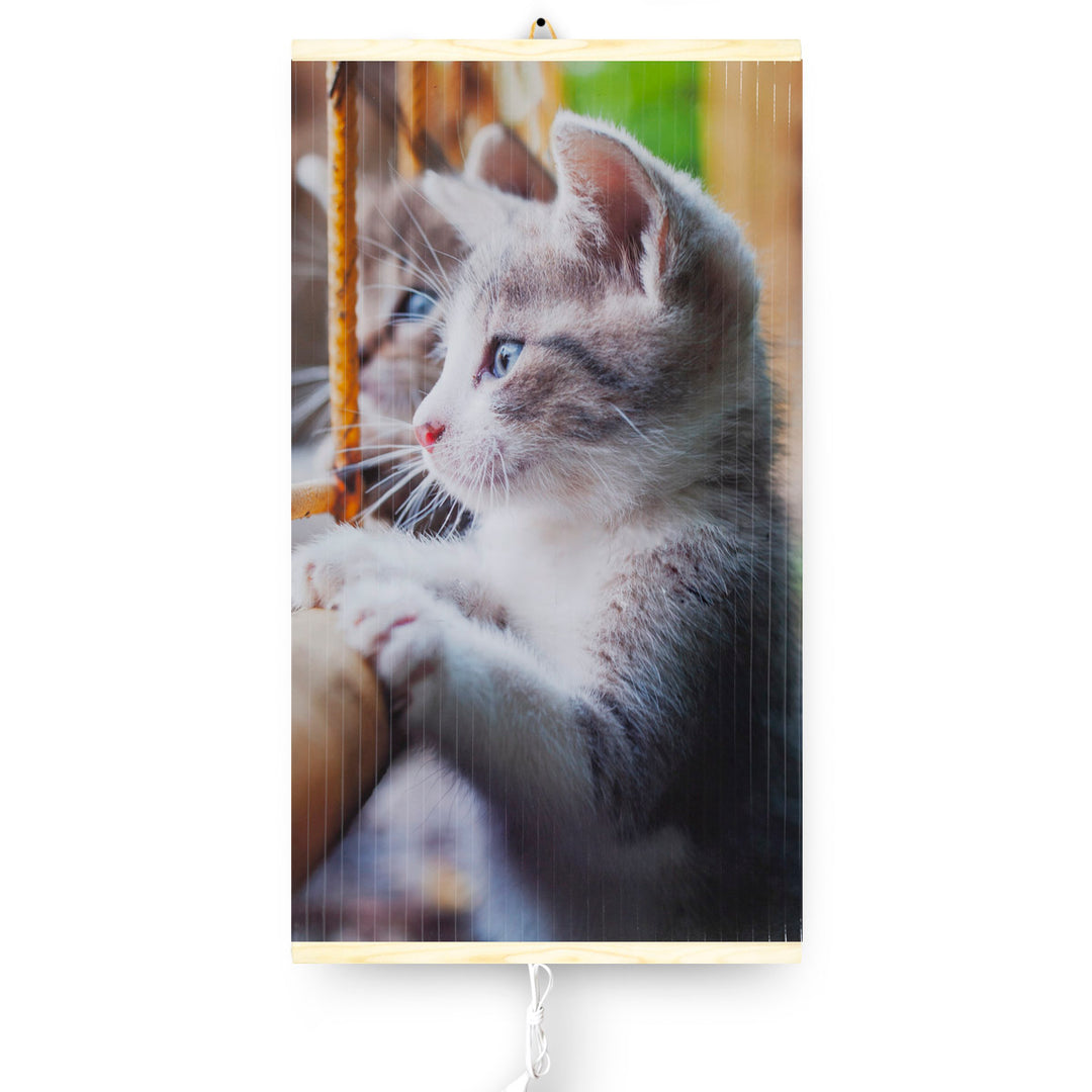 Infrarot-Heizung flexible Heizplatte 430W TRIO Katze-Design Abmessungen 100x57cm mit Schalter und Regler