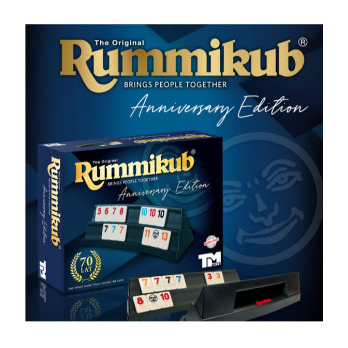 IDEAL, Rummikub Anniversary Edition: Luxury version of Rummikub with sturdy 3D racks, Family Strategy Games, For 2-4 Players, Ages 7 IDEAL, Rummikub Anniversary Edition: Luxury version of Rummikub with sturdy 3D racks, Family Strategy Games, For 2-4 Players, Ages 7
