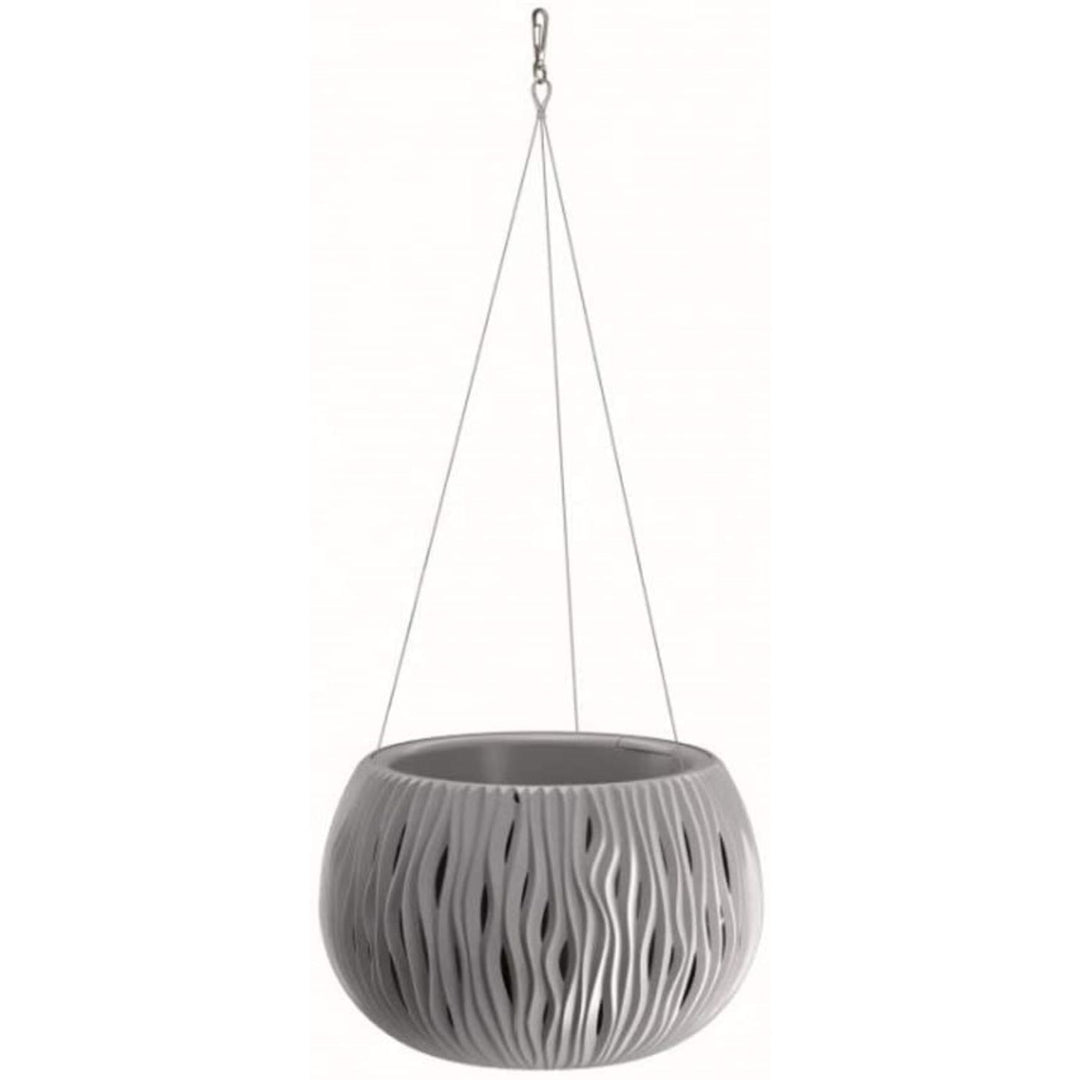 Hängender Pflanztopf 2in1 mit Einsatz Ø 370 mm 9L grau Sandy Bowl
