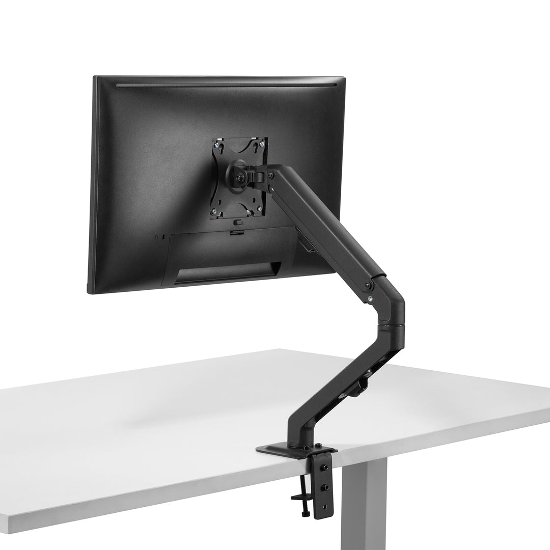 1-Fach Monitorhalterung mit Gasfeder 17"-27"Tischhalterung Monitorarm Schwenkbar Neigbar Drehbar VESA 75x75 100x100 2-7kg