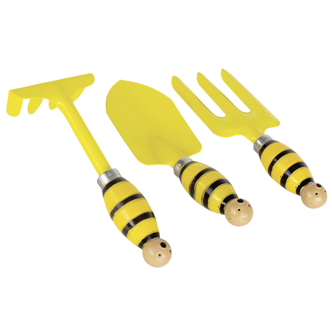 3-Teiliges Kinder-Gartenwerkzeug Set für Kinder Gartenspielzeug Gabel Rechen Schaufel 19cm