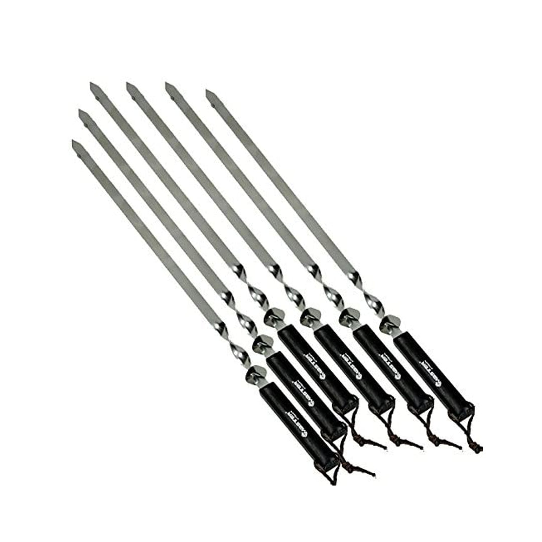 Grillspieße 600x15x1,8mm EDELSTAHL mit Holzgriff Schaschlikspieße Fleischspieße Spieße Fleischwender Schampura Spieß